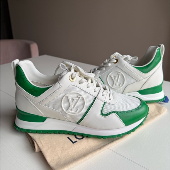 Louis Vuitton Run Away Sneakers Size 38 White and Green